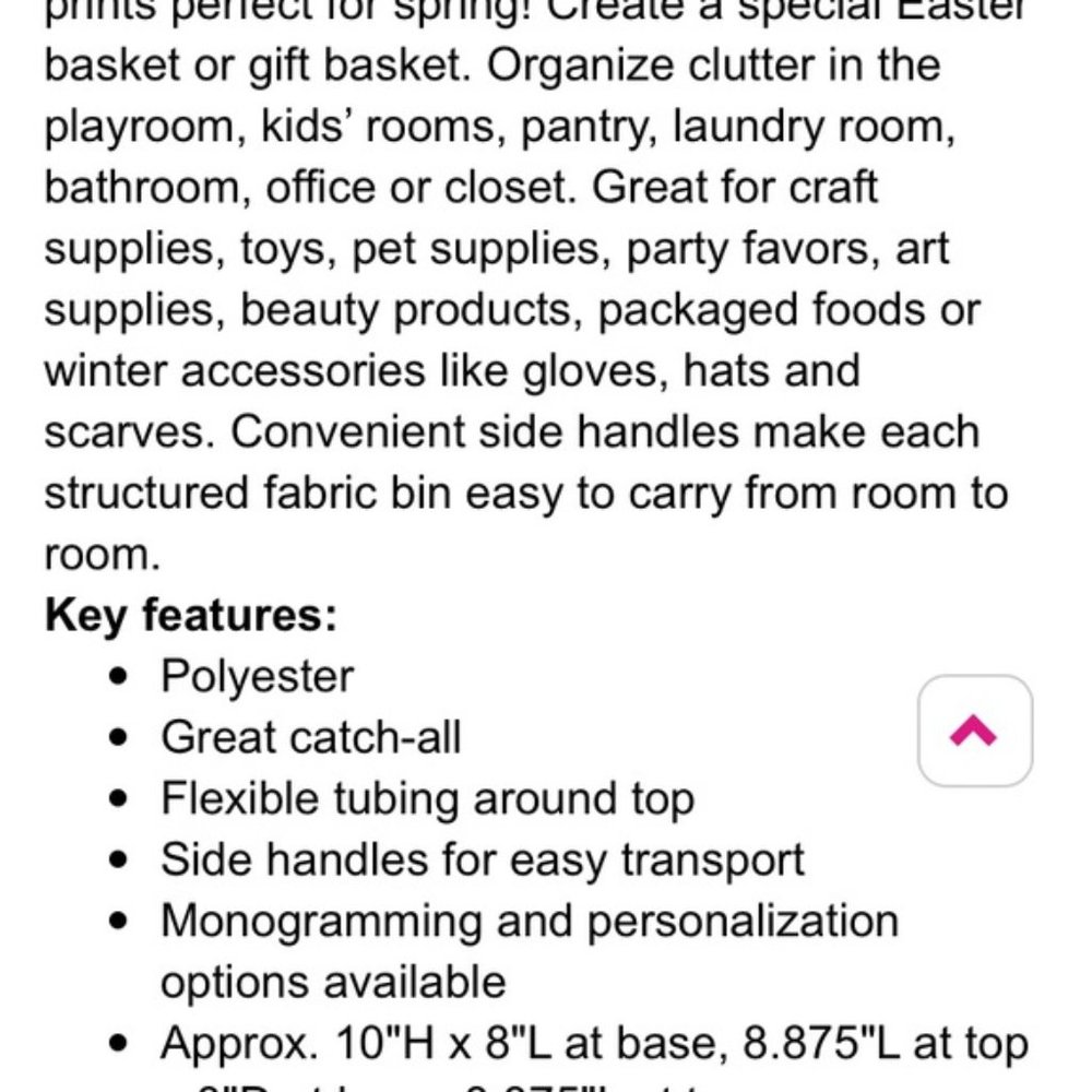 Thirty-One Mini Storage Bin Spring Chick NIP - Picture 3 of 3